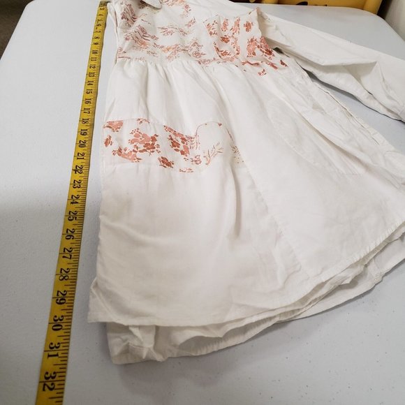 Maeve Womens Floral Patchwork Button Up Shirt Size XL Ivory Long Sleeve Collar - Picture 7 of 14